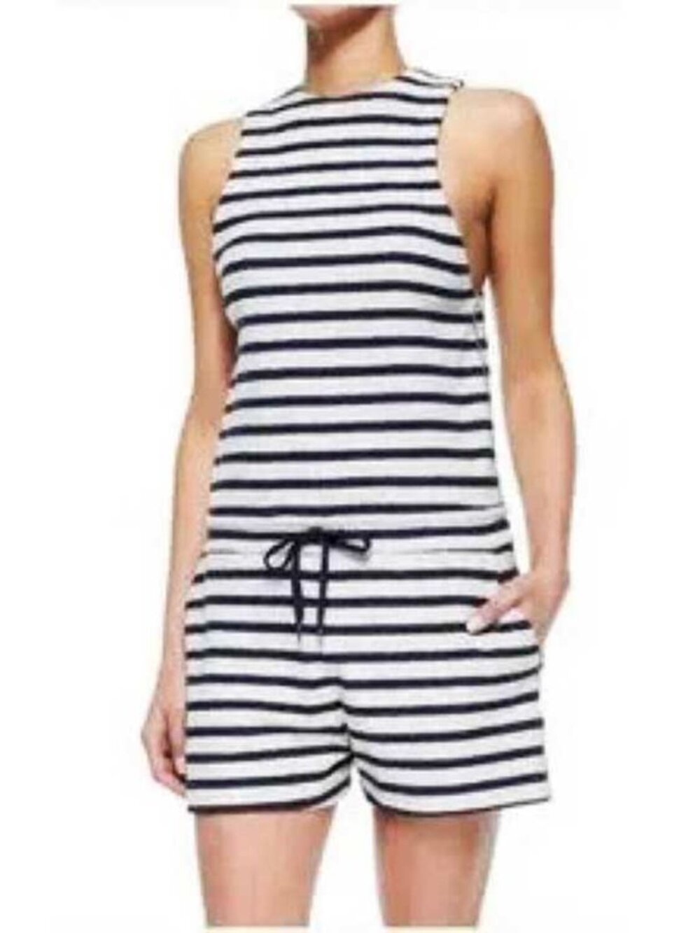 Alexander Wang Womens Navy White Stripes Comfy Romper Jumpsuit XS